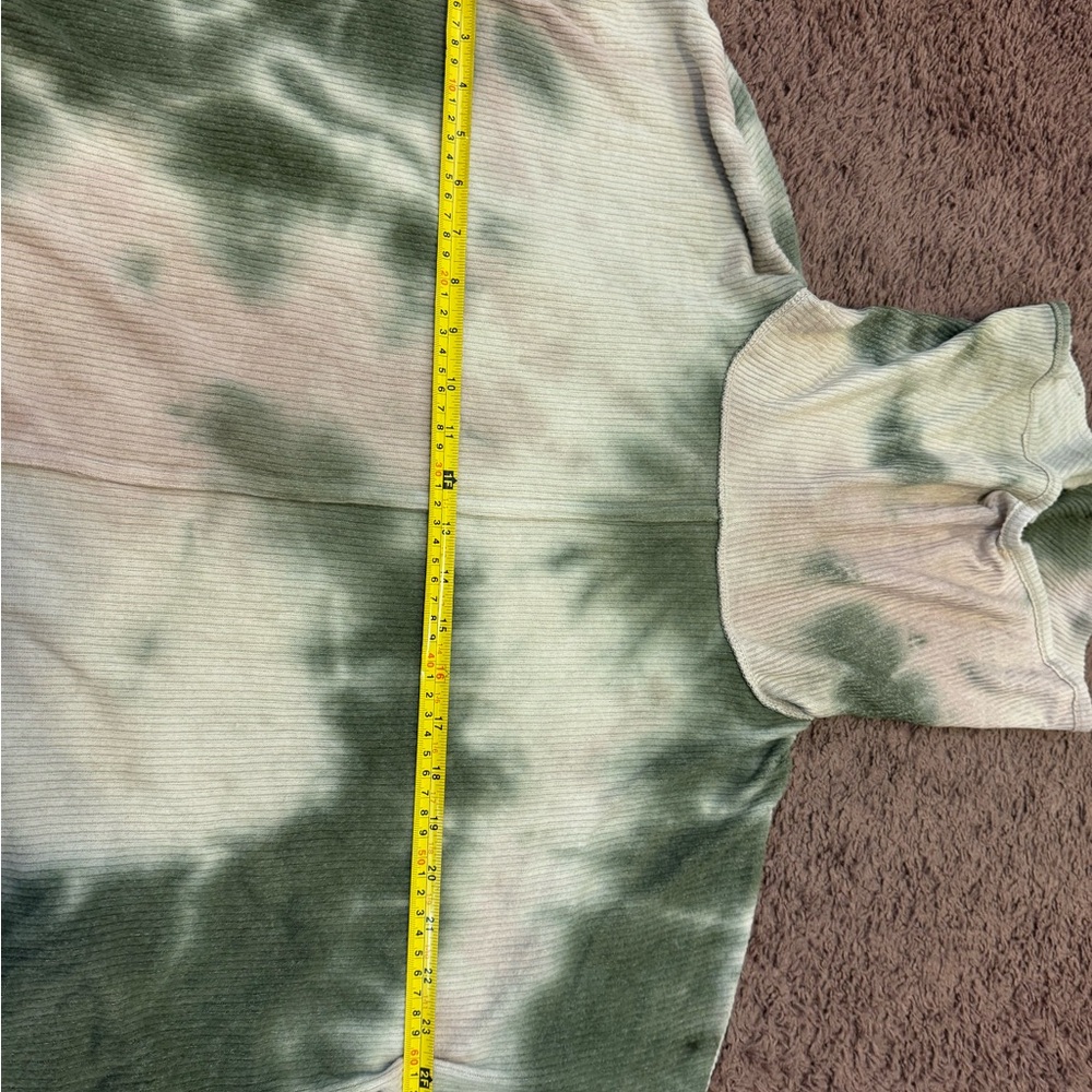 2 FOR $20 StatusChenault Oversized Cowl Neck Sweater Hi-Low Tie Dye Green XS NEW - Picture 10 of 11